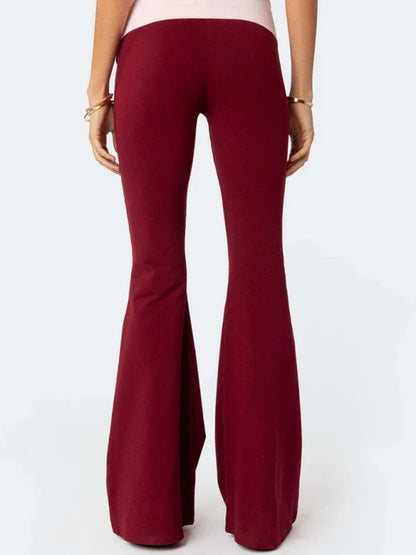 Women’s Slim Fit Anti-Waist Low-Waist Flared Pants – Bold, Comfortable & Always in Style - Shello's Creative Boutique