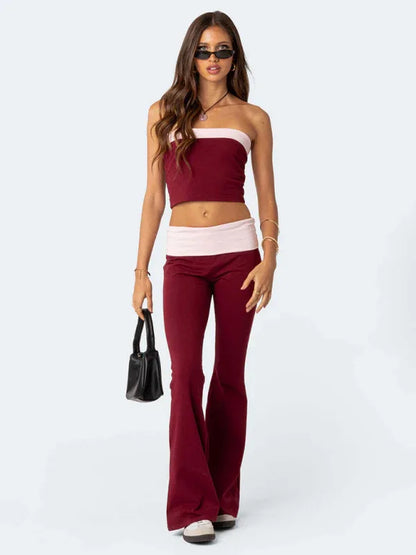 Women’s Slim Fit Anti-Waist Low-Waist Flared Pants – Bold, Comfortable & Always in Style - Shello's Creative Boutique