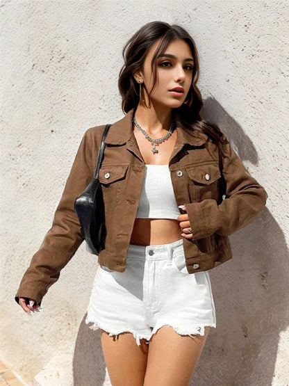 Women's New Casual Denim Short Jacket – Timeless Elegance Meets Everyday Comfort! - Shello's Creative Boutique