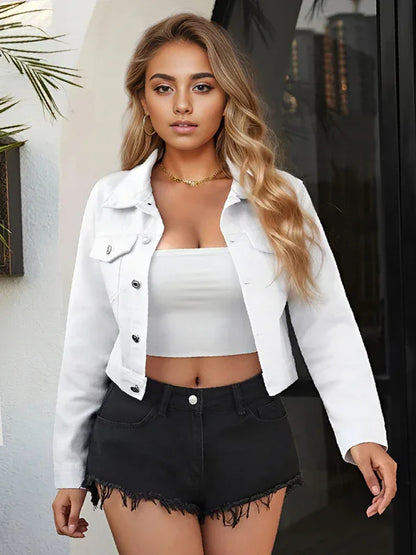 Women's New Casual Denim Short Jacket – Timeless Elegance Meets Everyday Comfort! - Shello's Creative Boutique