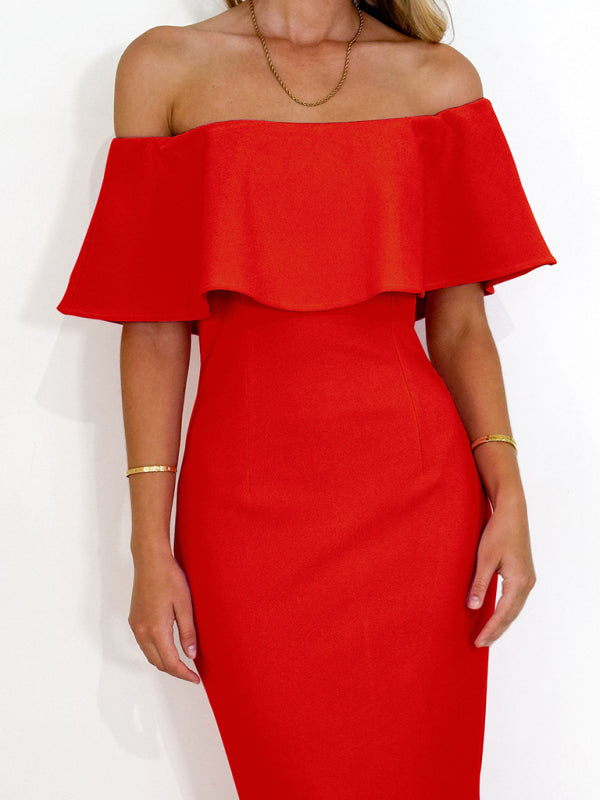 Women's one-shoulder slim and elegant fishtail dress Shello Creative Boutique