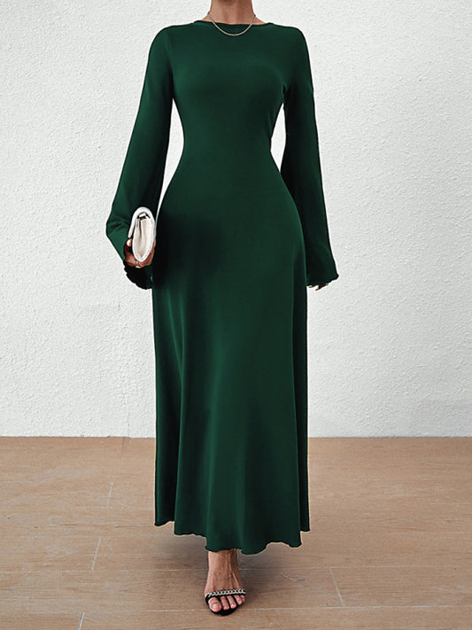 Women's backless lace-up bell sleeve dress Shello Creative Boutique
