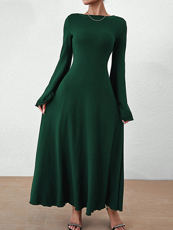 Women's backless lace-up bell sleeve dress Shello Creative Boutique
