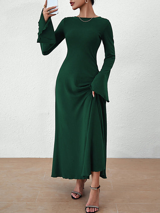 Women's backless lace-up bell sleeve dress Shello Creative Boutique