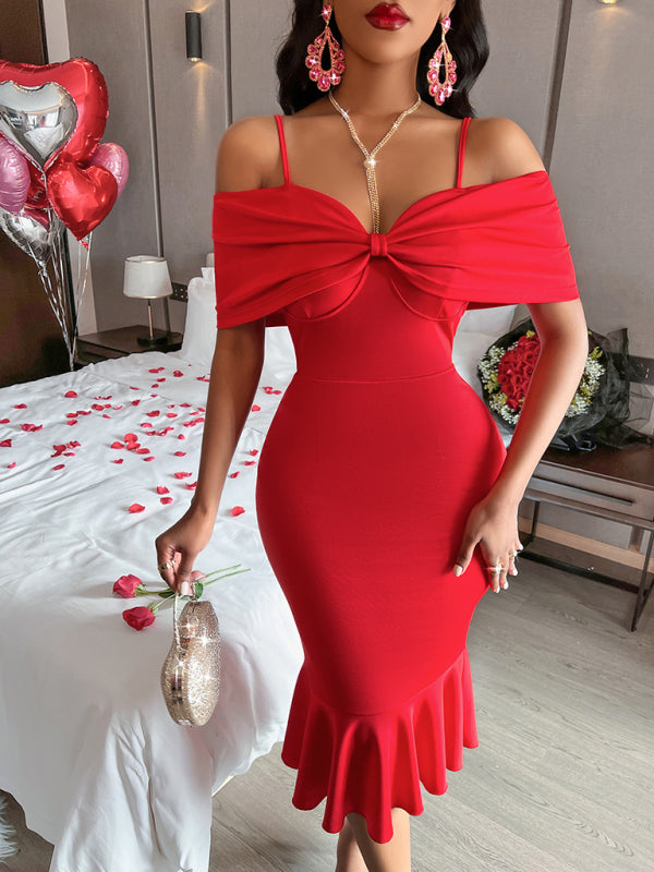 Women's sexy waist-hugging hip suspender dress Shello Creative Boutique