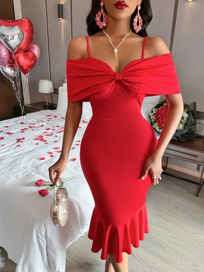 Women's Sexy Waist-Hugging Hip Suspender Dress - Shello's Creative Boutique