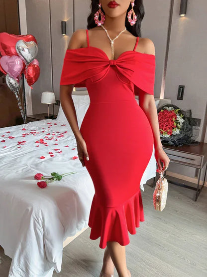 Women's Sexy Waist-Hugging Hip Suspender Dress - Shello's Creative Boutique