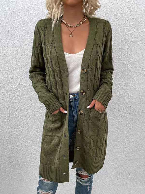 Women's Casual Long Single-Breasted Cardigan Jacket – Effortlessly Chic Outerwear!