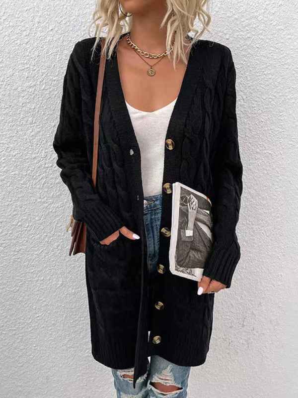 Women's Casual Long Single-Breasted Cardigan Jacket – Effortlessly Chic Outerwear!