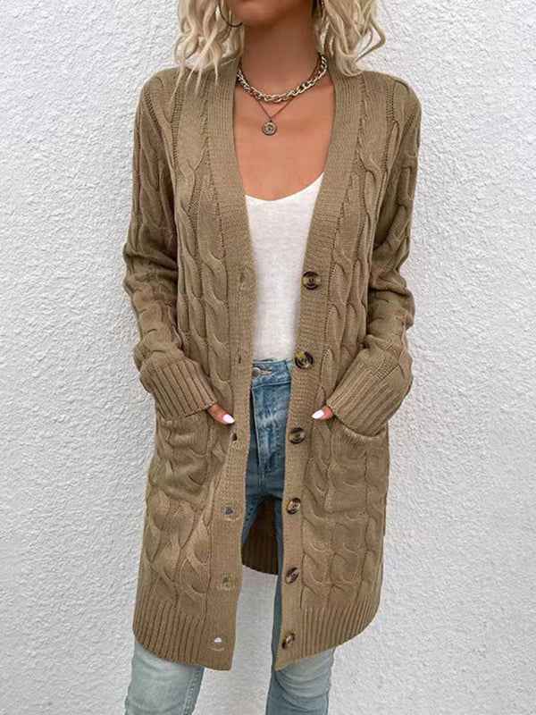 Women's Casual Long Single-Breasted Cardigan Jacket – Effortlessly Chic Outerwear!