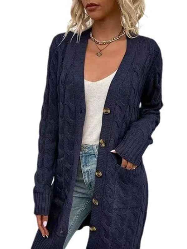 Women's Casual Long Single-Breasted Cardigan Jacket – Effortlessly Chic Outerwear!