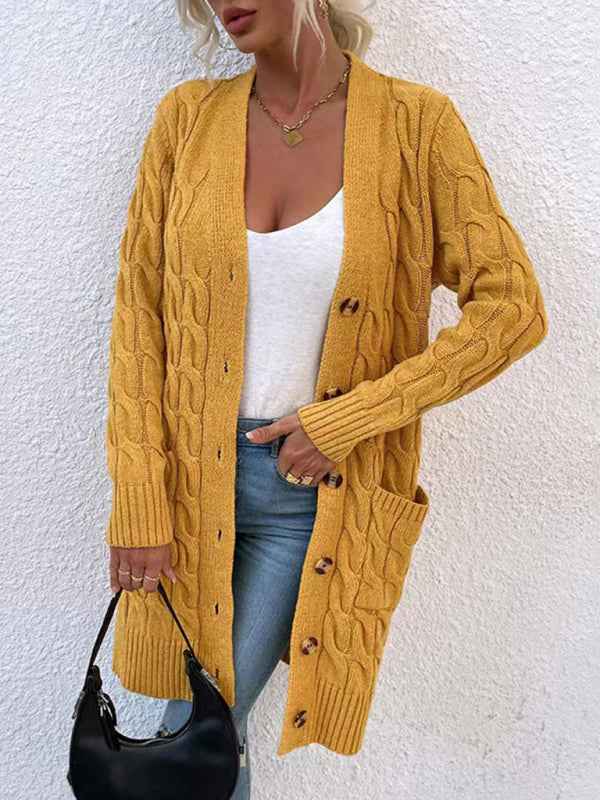 Women's Casual Long Single-Breasted Cardigan Jacket – Effortlessly Chic Outerwear!