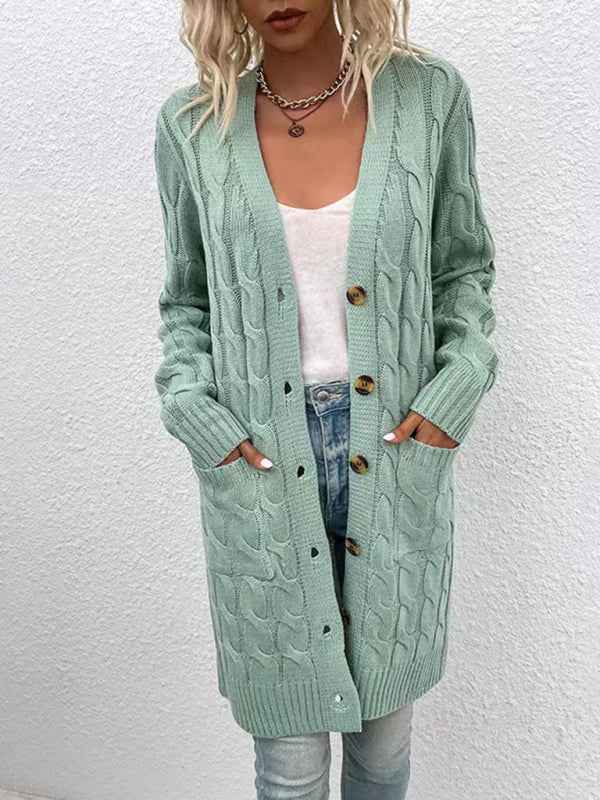 Women's Casual Long Single-Breasted Cardigan Jacket – Effortlessly Chic Outerwear!