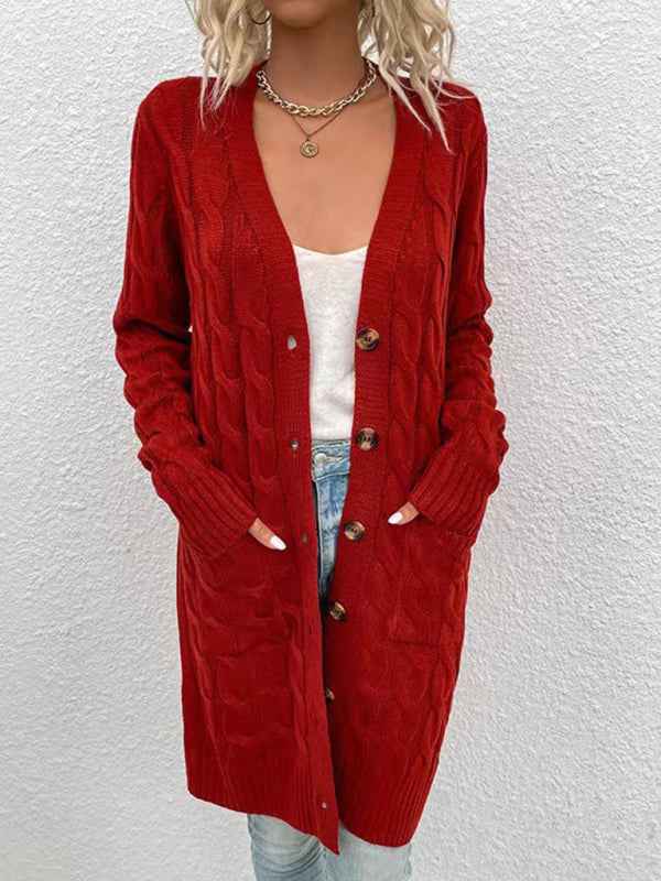 Women's Casual Long Single-Breasted Cardigan Jacket – Effortlessly Chic Outerwear!