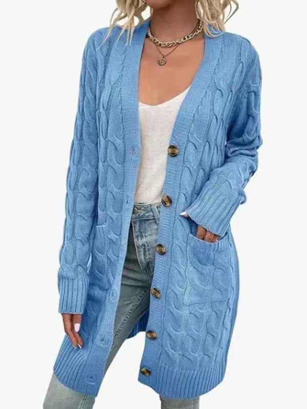 Women's Casual Long Single-Breasted Cardigan Jacket – Effortlessly Chic Outerwear!