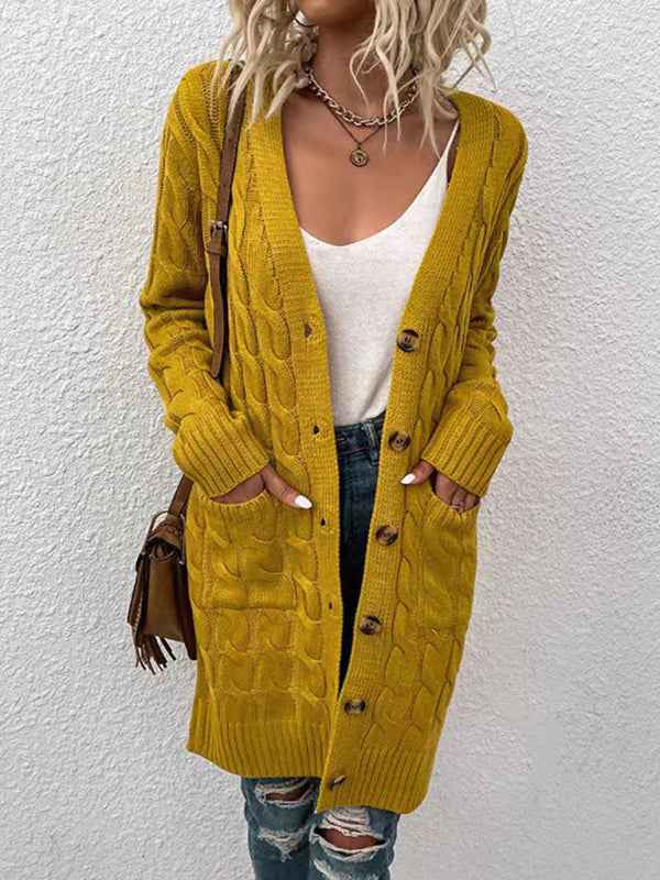 Women's Casual Long Single-Breasted Cardigan Jacket – Effortlessly Chic Outerwear!