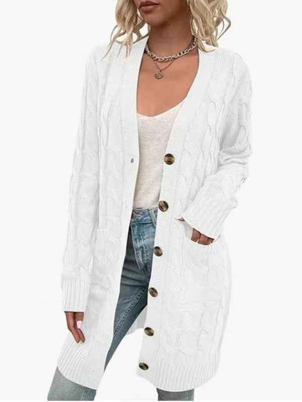 Women's Casual Long Single-Breasted Cardigan Jacket – Effortlessly Chic Outerwear!