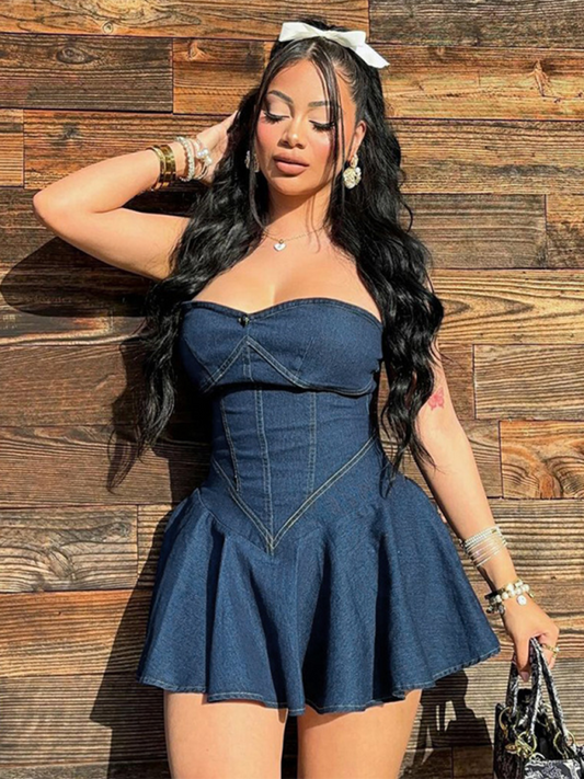 Ladies new sexy solid color tube top dress Shello's Creative Boutique