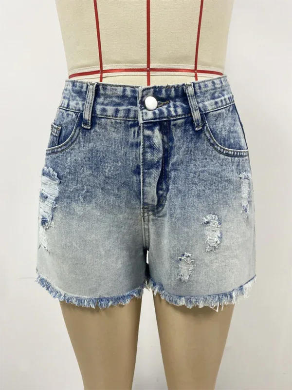 New Gradient Denim Shorts for Women – EPROLO Summer Sleek Edition - Shello's Creative Boutique