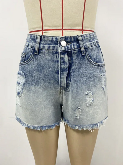 New Gradient Denim Shorts for Women – EPROLO Summer Sleek Edition - Shello's Creative Boutique