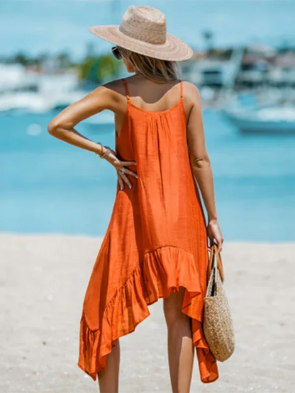 Women's Fashion Sling Irregular Casual Dress in Solid Colour - Shello's Creative Boutique
