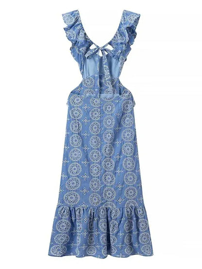 Women's Heavy Embroidery Dress - Where Romance Meets Elegance - Shello's Creative Boutique