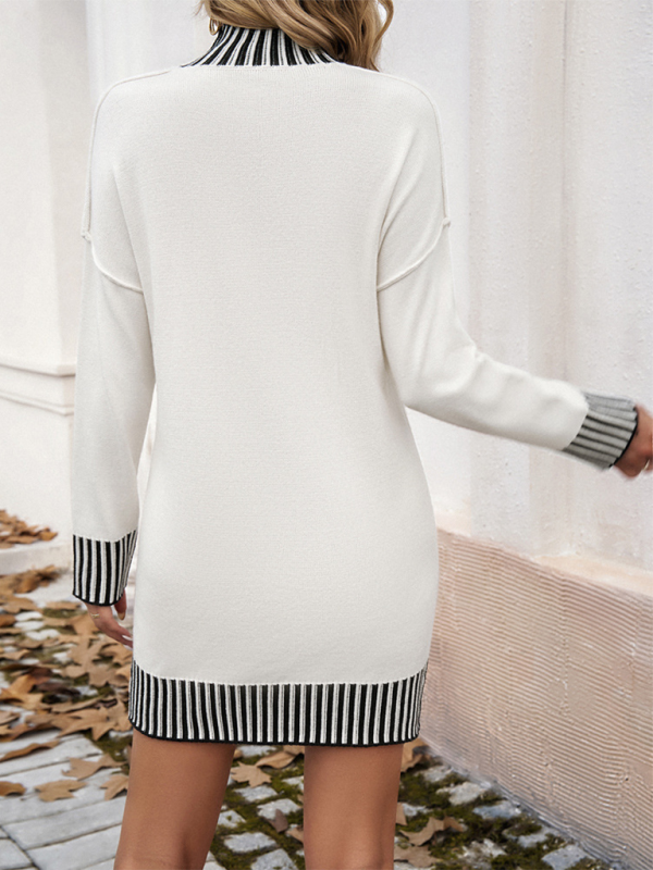 Contrast Color Panel Sweater Dress Shello's Creative Boutique