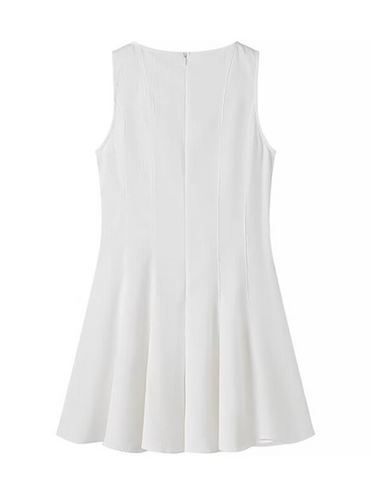 Ladies new sleeveless round neck short dress Shello's Creative Boutique
