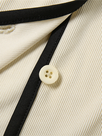 Ladies Short-Sleeved Cardigan Lapel Sexy Hip-Wrapped Short Skirt Suit – Chic, Confident, and Perfect for the Season