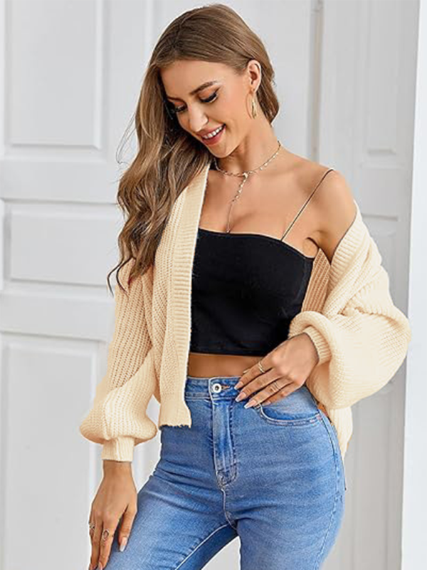 Stylish Knitted Cardigan with Contrast Colours