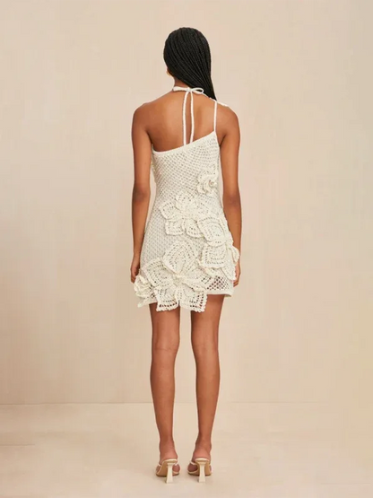 Fashionable Floral Dress – Halterneck 3D Holiday Style with Stunning Floral Design for Every Celebration - Shello's Creative Boutique