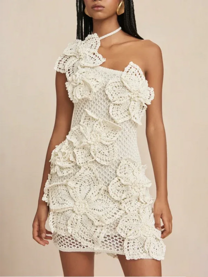 Fashionable Floral Dress – Halterneck 3D Holiday Style with Stunning Floral Design for Every Celebration - Shello's Creative Boutique