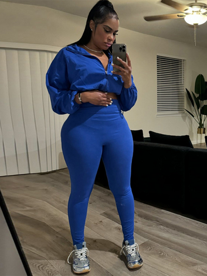 New Sexy Drawstring Waist Belly Top High Waist Tight Pants Suit