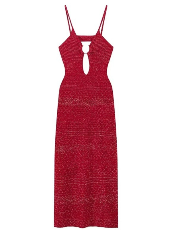Metallic embellished woolen suspender dress Shello's Creative Boutique