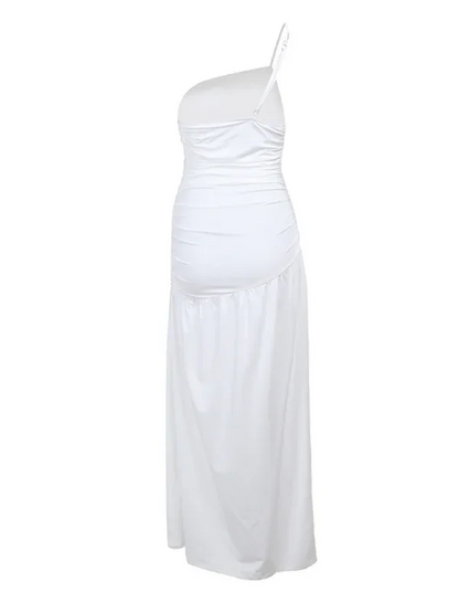 Strapless Off-Shoulder Dress with Gathered Slit - Perfect for Special Occasions - Shello's Creative Boutique