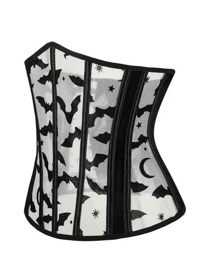 Halloween Bat Print Corset - New Belly Band Herringbone Flannel with Stylish Festive Design - Shello's Creative Boutique