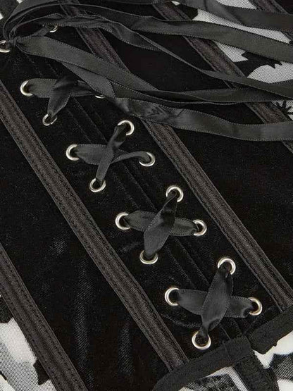 Halloween Bat Print Corset - New Belly Band Herringbone Flannel with Stylish Festive Design - Shello's Creative Boutique