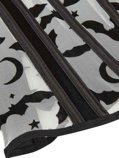 Halloween Bat Print Corset - New Belly Band Herringbone Flannel with Stylish Festive Design - Shello's Creative Boutique