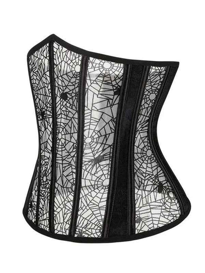 Halloween Belly Band Waistband - Fish Bone Shaping with Spider Flocking Print - Shello's Creative Boutique