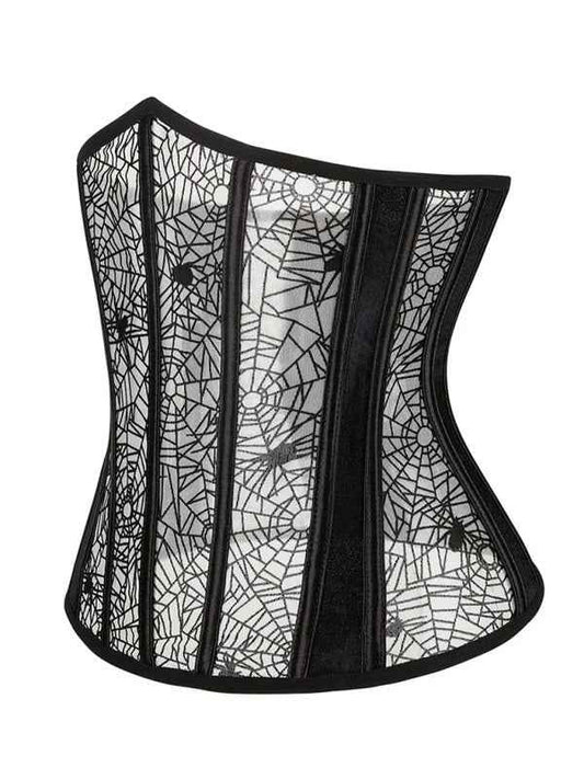 Halloween Belly Band Fish Bone Shaping Waistband—Spider Flocking Printed Waistband