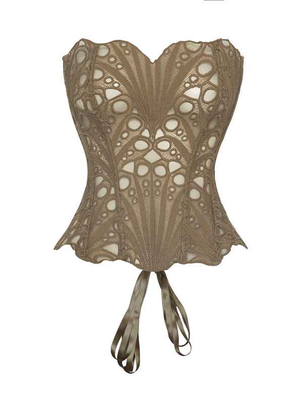 Irregular Lace Double Layer Fitted Floral Print Shapewear—Elegant and Flattering
