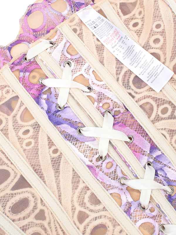 Irregular Lace Double Layer Fitted Floral Print Shapewear—Elegant and Flattering