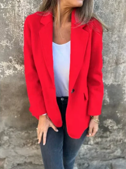 Casual Buttoned Solid Colour Tweed Jacket - Shello's Creative Boutique