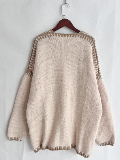 Knit Sweater Jacket Solid Colour Loose Cardigan—Cozy and Stylish