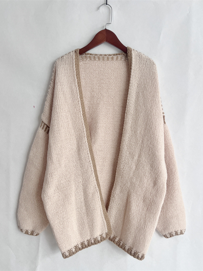 Knit Sweater Jacket Solid Colour Loose Cardigan—Cozy and Stylish