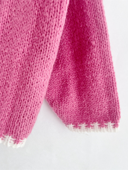 Knit Sweater Jacket Solid Colour Loose Cardigan—Cozy and Stylish