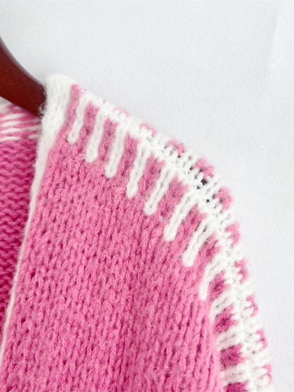 Knit Sweater Jacket Solid Colour Loose Cardigan—Cozy and Stylish