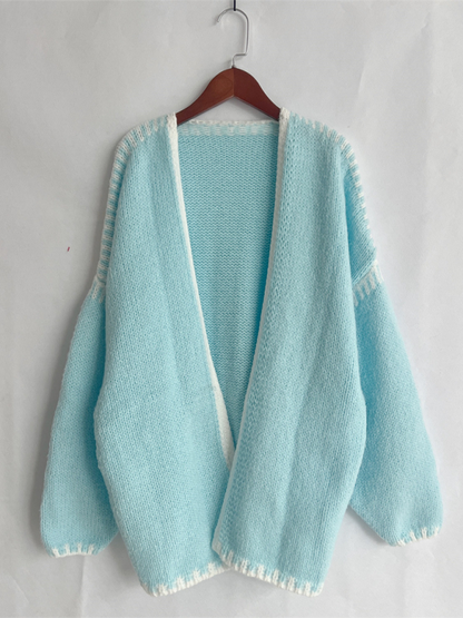 Knit Sweater Jacket Solid Colour Loose Cardigan—Cozy and Stylish
