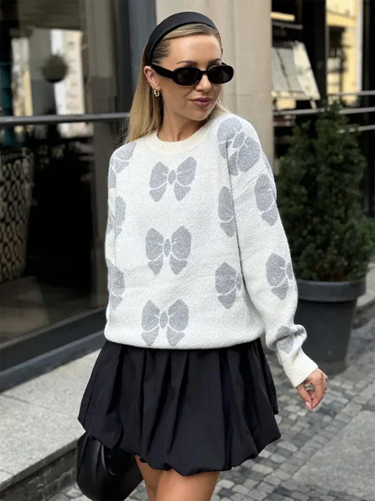 Butterfly Knit Pullover Sweater for Women - Chic and Comfortable Loose Yardage Design - Shello's Creative Boutique