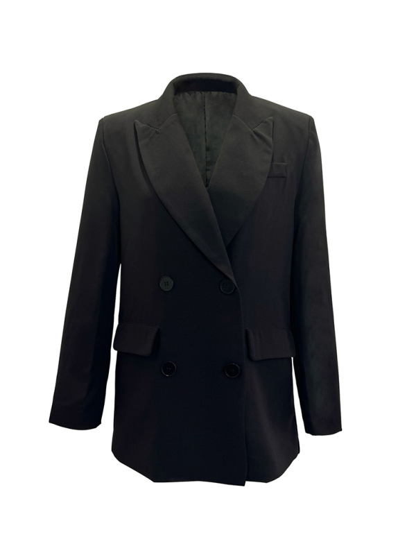Solid Color Fashion Long Sleeve Blazer Shello's Creative Boutique